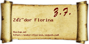 Zádor Florina névjegykártya